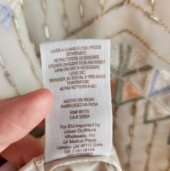 Free People Boho Flapper Shift Beaded Embroidered Backless Mini Dress - Cream - Picture 15 of 15